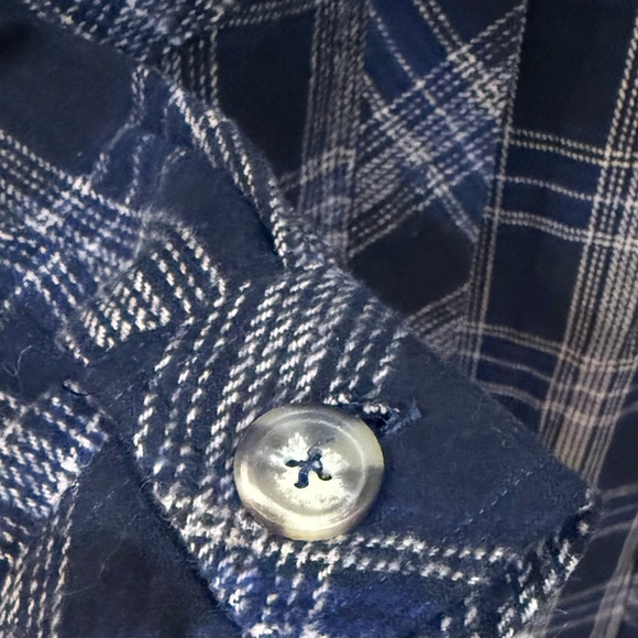 Sanctuary Women’s Cotton Shacket NWOT Size M Navy and Cream Check - Picture 5 of 6